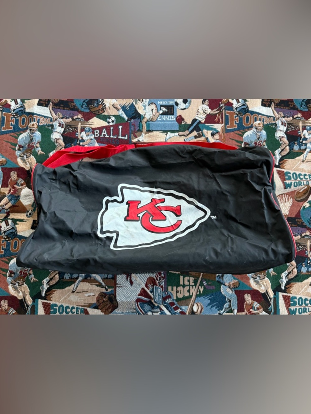 NFL Kansas City Chiefs Black & Red Duffel Bag